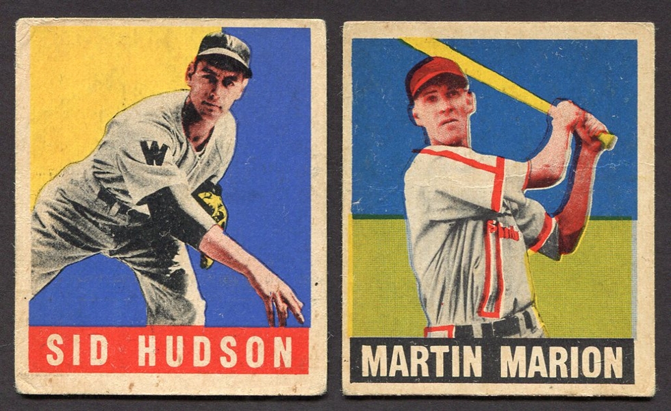 1948-49 Leaf Pair #84 Sid Hudson & #97 Marty Marion Rookie