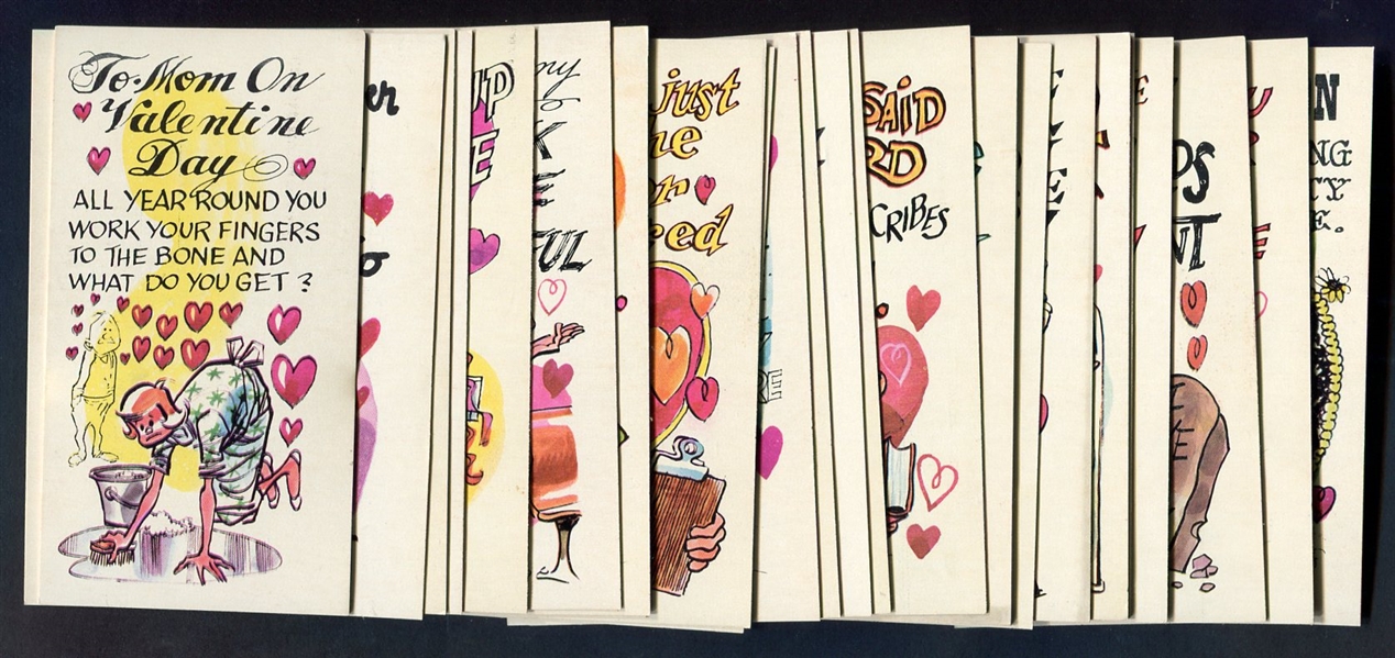 1961 Topps Giant Funny Valentines Near Set 54 of 55 plus dupes Most Nrmt+/-