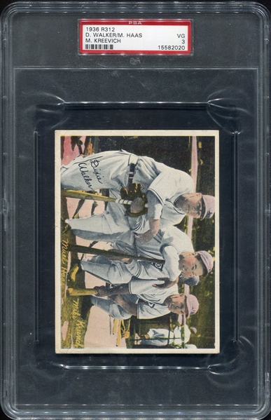 R312 Walker Hass and Kreevich Chicago White Sox PSA 3