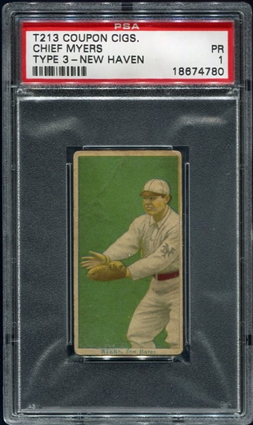 T213-3 Coupon Chief Myers New Haven PSA 1
