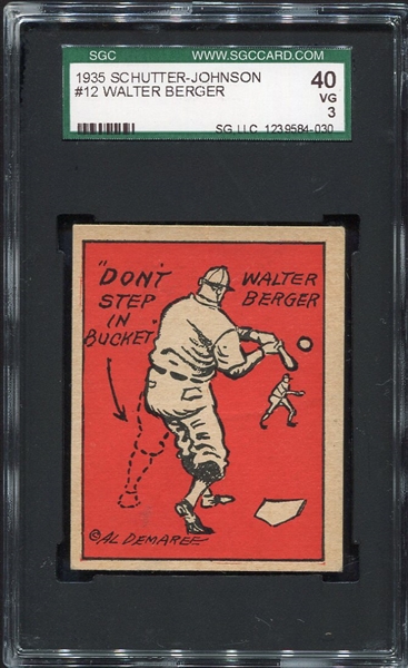1935 Schutter-Johnson #12 Walter Berger SGC 40