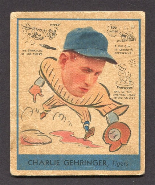 1938 Goudey Heads-Up #265 Charles Gehringer Detroit Tigers
