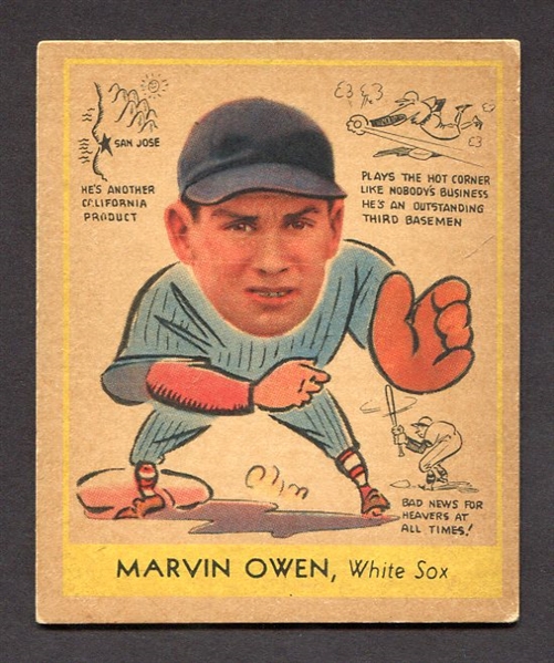 1938 Goudey Heads-Up #287 Marvin Owen Chicago White Sox VG+
