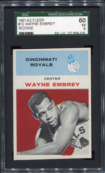 1961-62 Fleer #12 Wayne Embry SGC 60