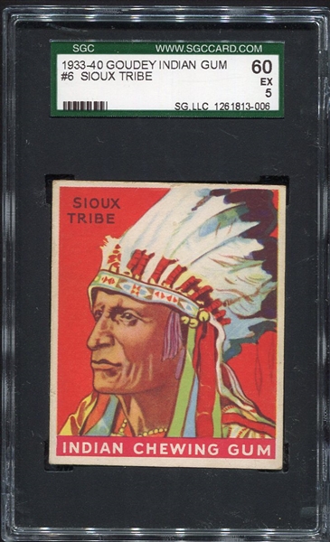 R73 Indian Gum #6 Sioux Tribe Series of 48 SGC 60