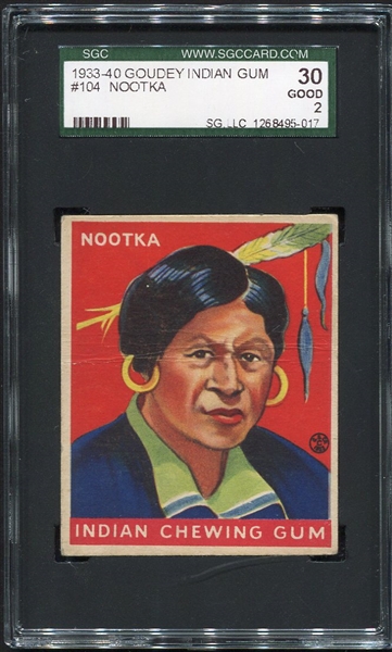 R73 Indian Gum #104 Nootka Series of 264 SGC 30
