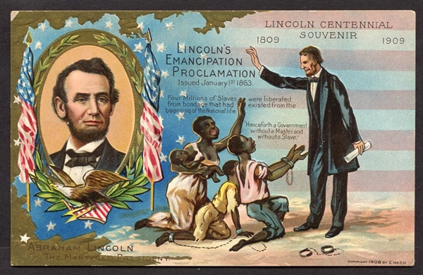 1908 Lincoln Centennial Postcard Emancipation Proclamation