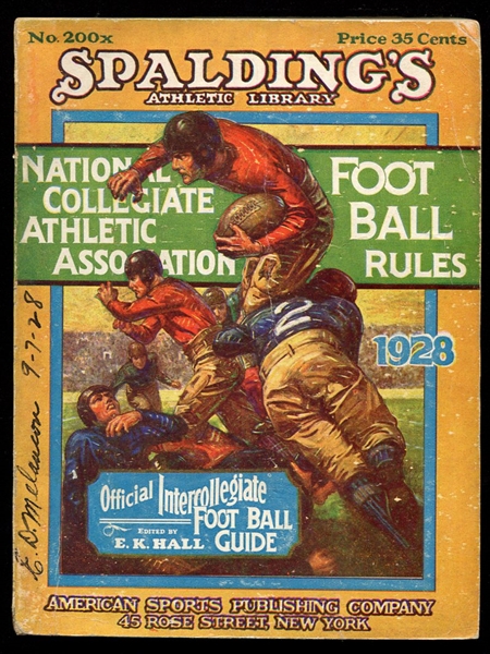 1928 Spaldings National Collegiate Athletic Association Foot Ball Rules