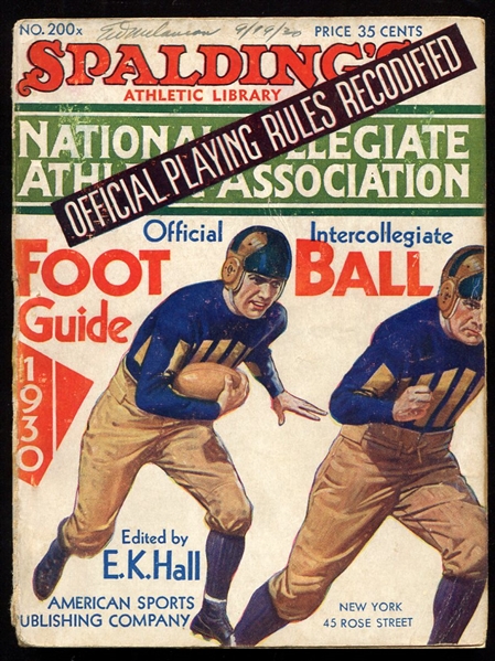 1930 Spaldings National Collegiate Athletic Association Foot Ball Guide