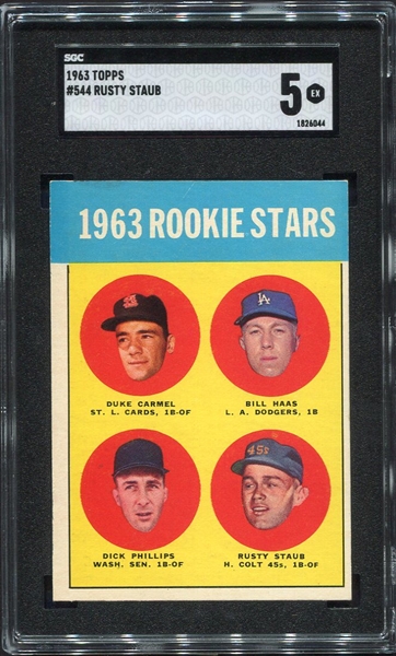 1963 Topps #544 Rusty Staub Rookie Card SGC 5