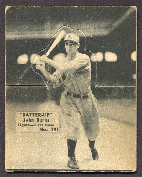 R318 Batter-Up #191 John Burns Detroit Tigers VG