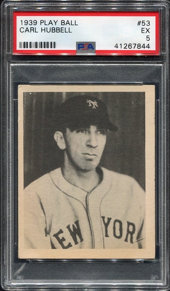 1939 Play Ball #53 Carl Hubbell New York Giants PSA 5