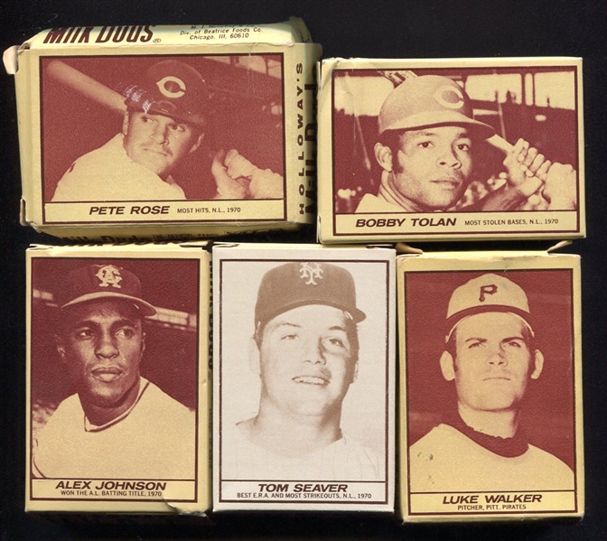 1971 Milk Duds Five Complete Boxes w/ Pete Rose & Tom Seaver