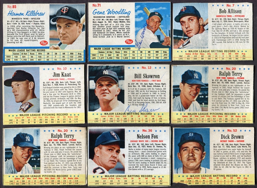 1962 & 1963 Post Cereal Baseball & Football Lot of 23 w/2 Signed