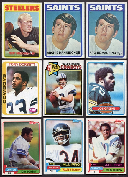 1970s-80s Topps Football Star Card Lot of 30 