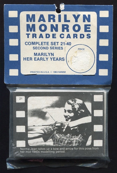 1963 Marilyn Monroe Trade Cards Second Series Rack Pack