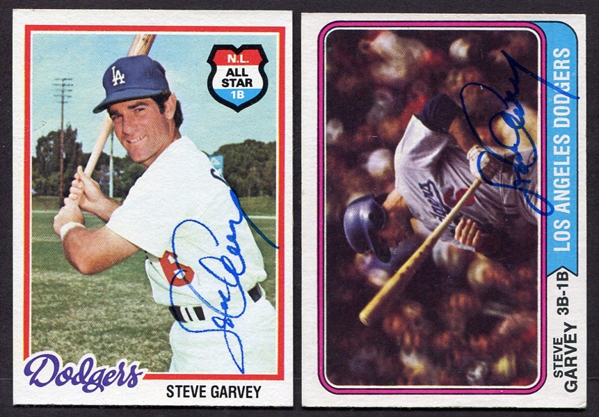 1974 & 1978 Topps Steve Garvey Each Autographed