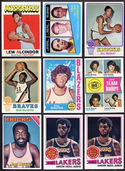 1970/80s Topps & Fleer Basketball Lot of 25 Star Cards