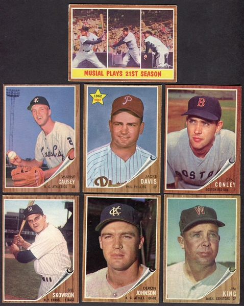 1962 Topps Lot of 7 Different w/High #