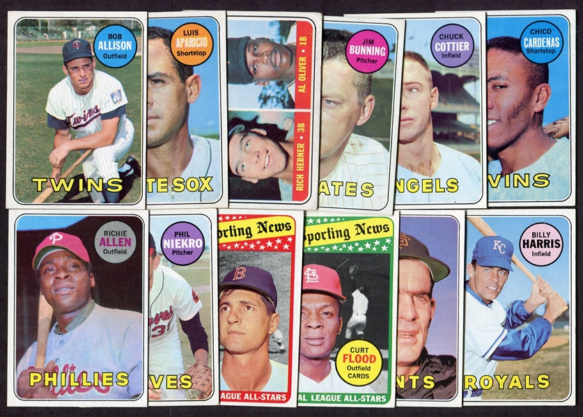 1969 Topps Lot of 12 Different w/Several Stars