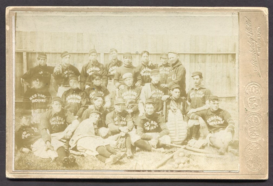 1890s Greens Nebraska Indians Baseball Team Cabinet