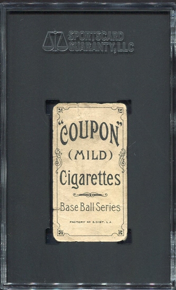 T213-1 1910 Coupon Cigarettes Bill Sweeney Boston SGC 10