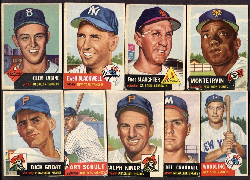 1953 Topps Lot of 9 Star Cards