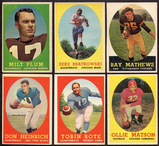1958 Topps Football Lot of 6 Stars EX+/-