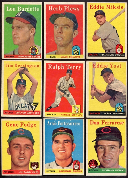 1958 Topps Lot of 9 Different