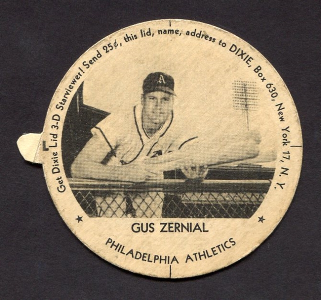 1954 Gus Zernial Dixie Lid