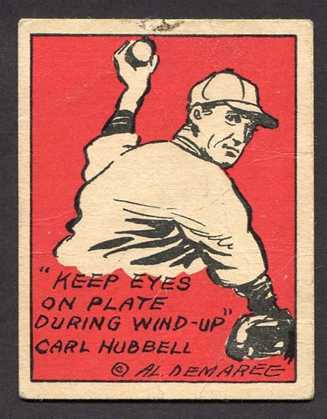 1935 Schutter-Johnson #22 Carl Hubbell VG