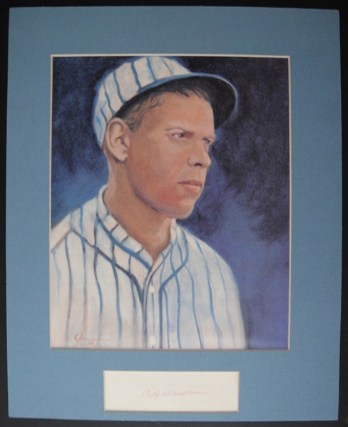 Billy Herman Matted Lithograph with Autograph Cut