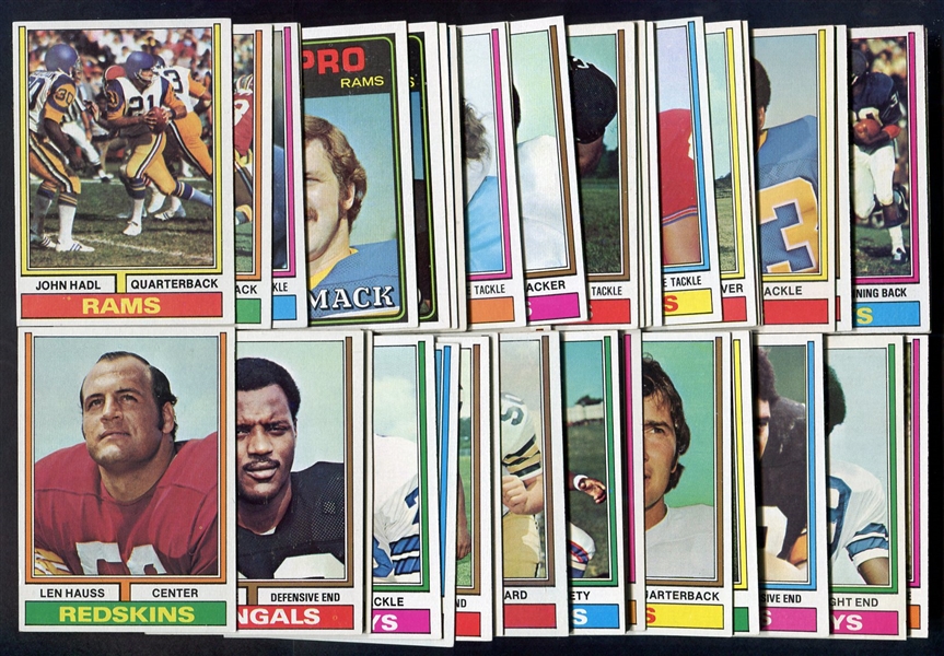 1974 Topps Football Lot of 54 Different w/Stars & HOFers