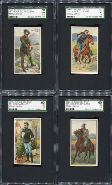 T81 Recruit Little Cigars Military Series Lot of 4 SGC Graded