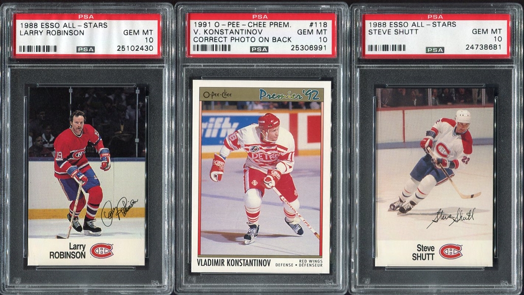 1988-91 Lot of 3 PSA 10 Hockey Cards