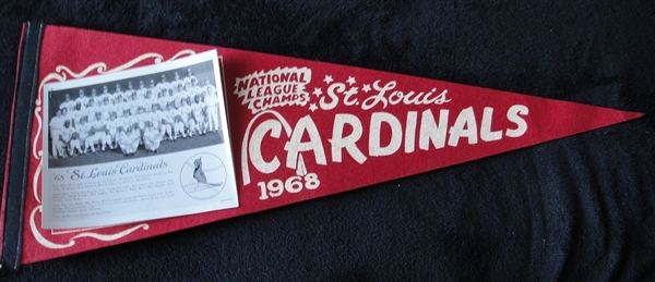 Two 1968 St. Louis Cardinals National League Champions Pennants