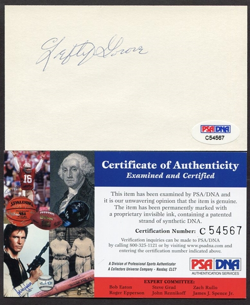 Lefty Grove Autographed 3x5 PSA/DNA Certified