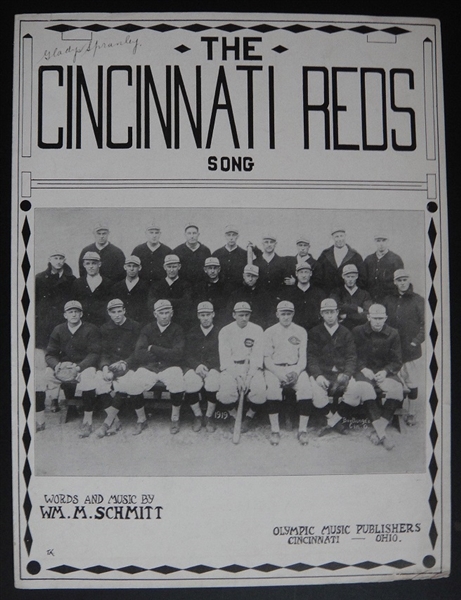 1919 Cincinnati Reds Song Sheet Music
