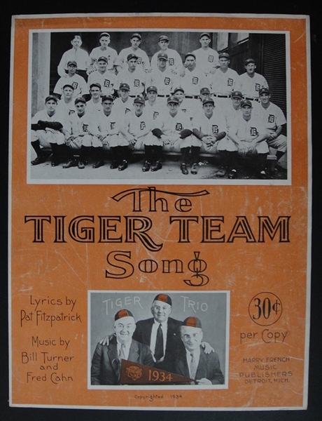 The Tiger Team Song Sheet Music 1934