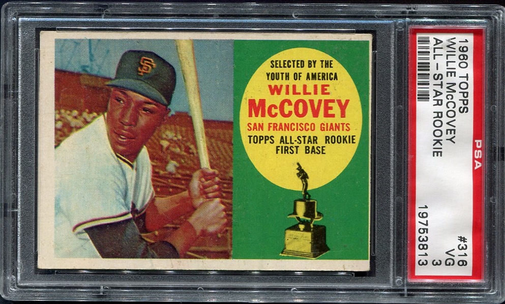 1960 Topps #316 Willie McCovey Rookie Card PSA 3