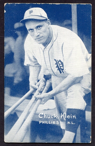 1926-29 Postcard Back Exhibits Chuck Klein VG/EX