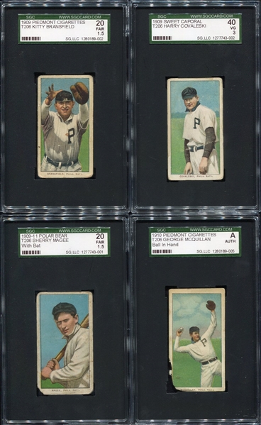 T206 Lot of 4 SGC Graded Cards