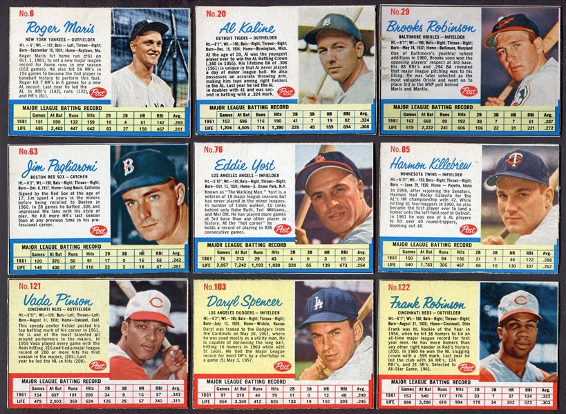 1962 Post Cereal Lot of 10 Different with HOFers