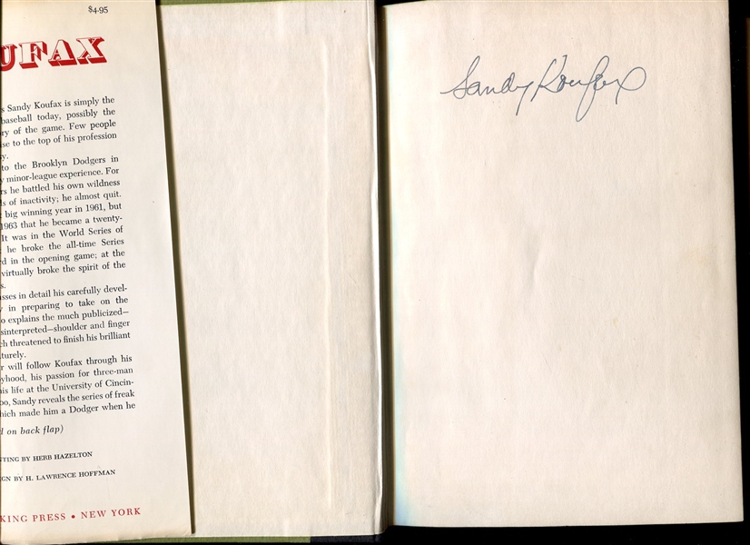 Koufax by Sandy Koufax Autographed Hardback