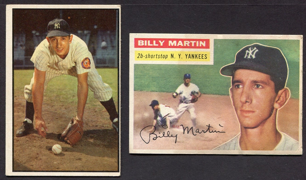 1953 Bowman & 1956 Topps Billy Martin Cards