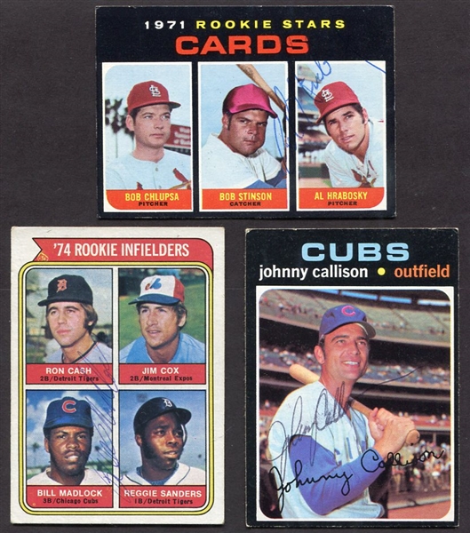 1971 & 1974 Topps 3 Autographed Cards