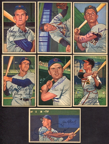 1952 Bowman Lot of 7 Different All Autographed