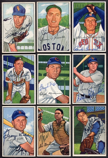 1952 Bowman Lot of 9 Different All Autographed