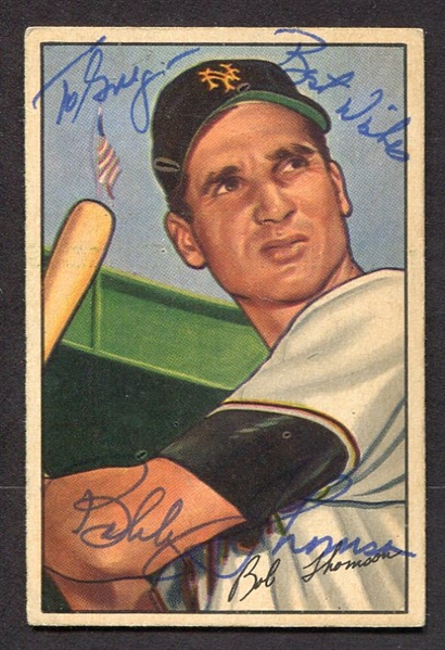 1952 Bowman #2 Bobby Thomson Autographed
