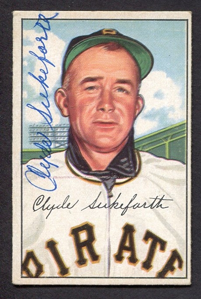 1952 Bowman #227 Clyde Sukeforth Autographed